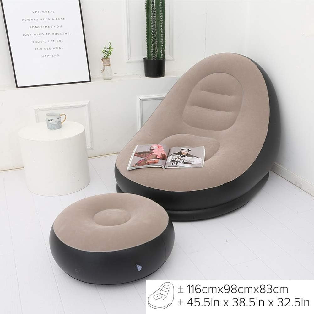 Sofá Inflable con Reposapiés Portátil