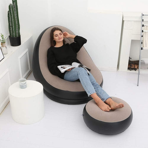 Sofá Inflable con Reposapiés Portátil