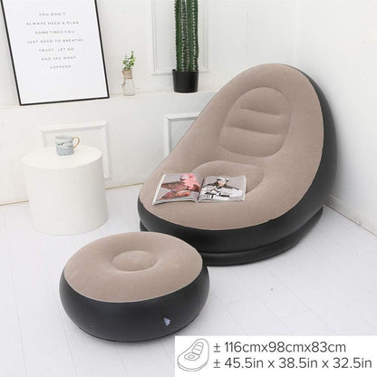 Sofá Inflable con Reposapiés Portátil